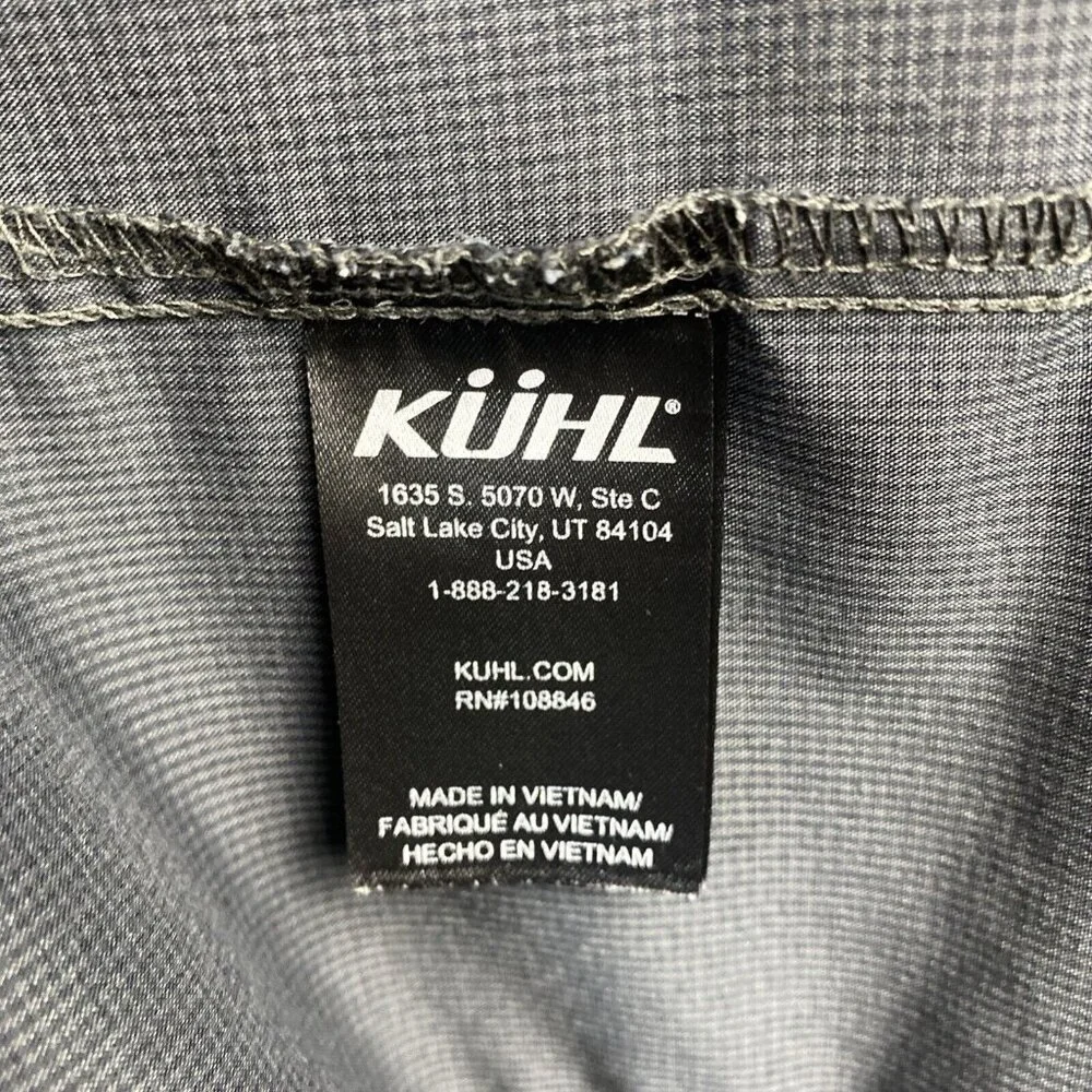 Kuhl Snap Close Shirt Womens Small Grey Short Sleeve Pockets Small Run In Fabric - Picture 11 of 12